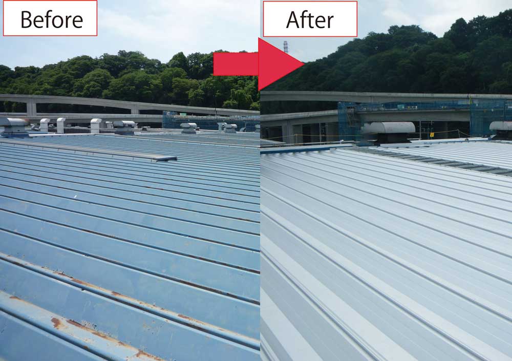 折板屋根改修工事の施工事例